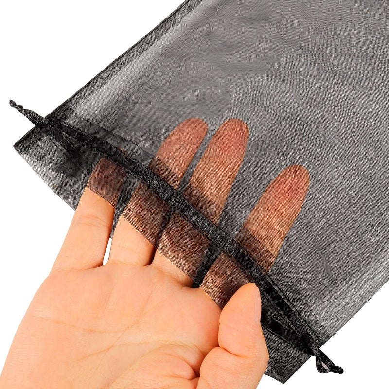 SUNGULF 100pcs Organza Pouch Bag Drawstring 6"x9" 16x22cm Strong Gift Candy Bag Jewelry Party Wedding Favor (Black) - Image 3